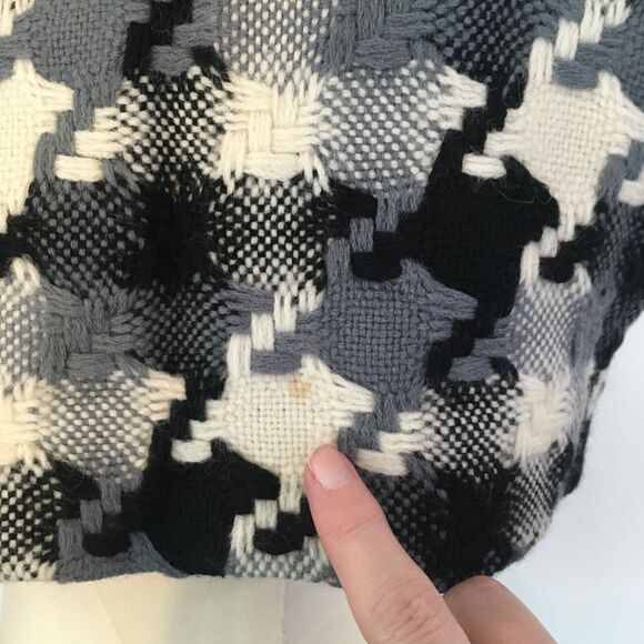J Crew Womens Black White Gray Houndstooth Wool Woven Mini Skirt, sz 4, 30 waist - Picture 7 of 7